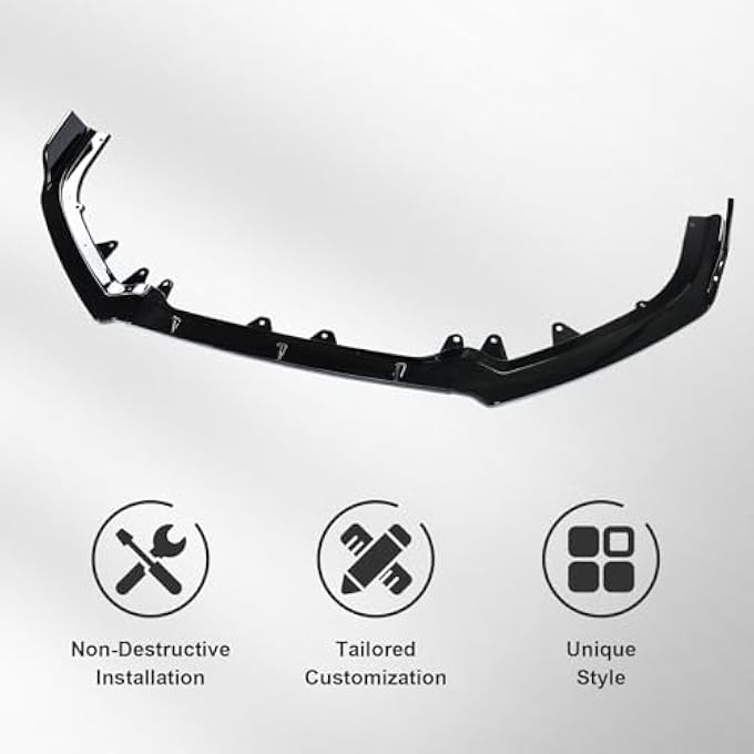 Fancemot Gloss Black Front Bumper Lip Compatible with Nissan Altima 2019-2022, Front Splitter Protector Body Kit - Image 5