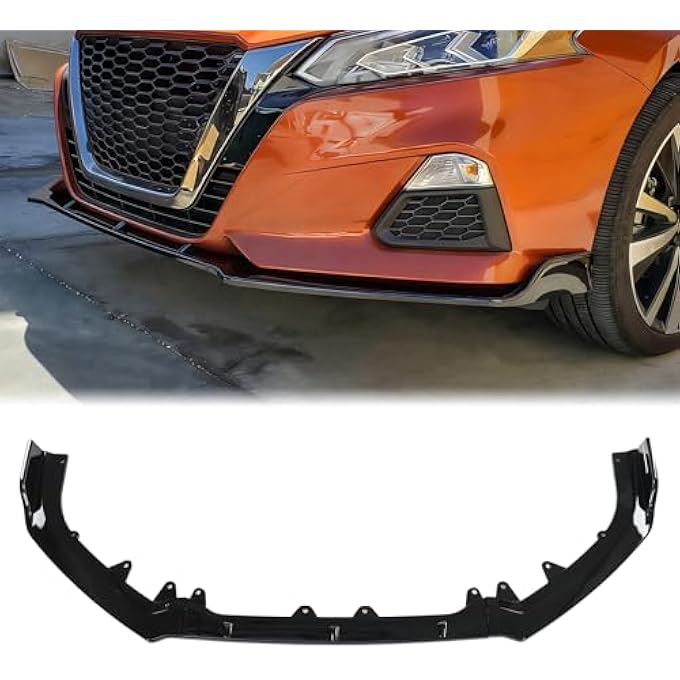 Fancemot Gloss Black Front Bumper Lip Compatible with Nissan Altima 2019-2022, Front Splitter Protector Body Kit - Image 1