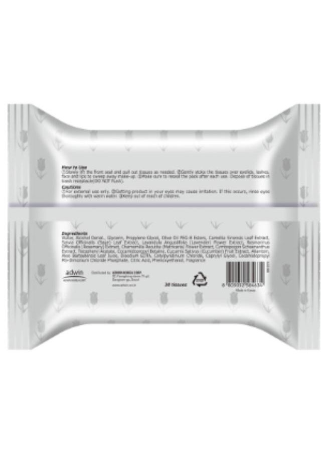Purederm - Natural Make-up Cleansing Tissues “CUCUMBER” 30Tissues. - Image 1