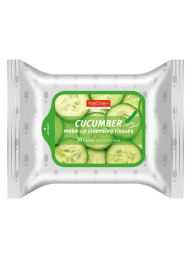 Purederm - Natural Make-up Cleansing Tissues “CUCUMBER” 30Tissues. - Image 1