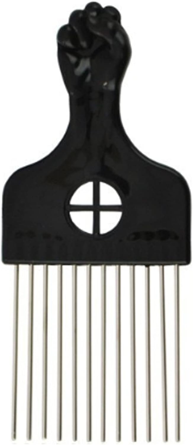 Professional Afro Pick Metal Wide Tooth Hair Comb Wig Braid Curly Hair Styling Tool for Men Women