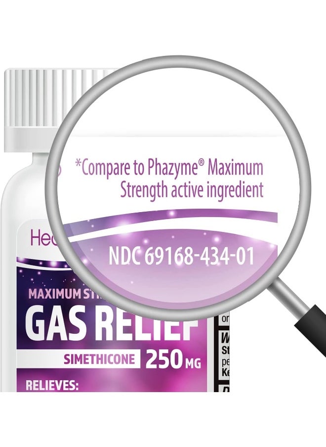 HealthA2Z HealthA2Z Gas Relief 100 Counts | Simethicone 250mg Maximum Strength | Fast Gas Relief | Relieve Symptoms Naturally  - Image 2