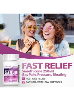 HealthA2Z HealthA2Z Gas Relief 100 Counts | Simethicone 250mg Maximum Strength | Fast Gas Relief | Relieve Symptoms Naturally  - Image 5