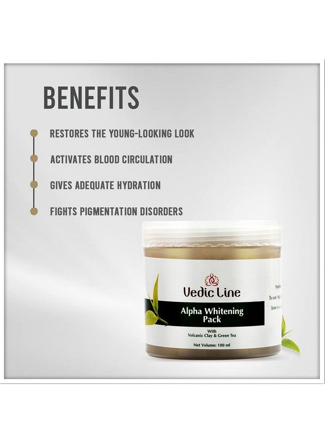 Vedicline Alpha Whitening Pack Reduce Spots And Acne With Volcanic Clay & Green Tea Extract For Clear Skin 100Ml - Image 4