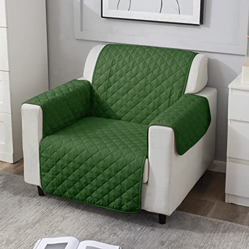 HOKIPO 'UrbanQuilt' 1 Seater Quilted Polyester Sofa Cover Mat, 60x184 cm, Forest Green (AR-4663-M8) - Image 1