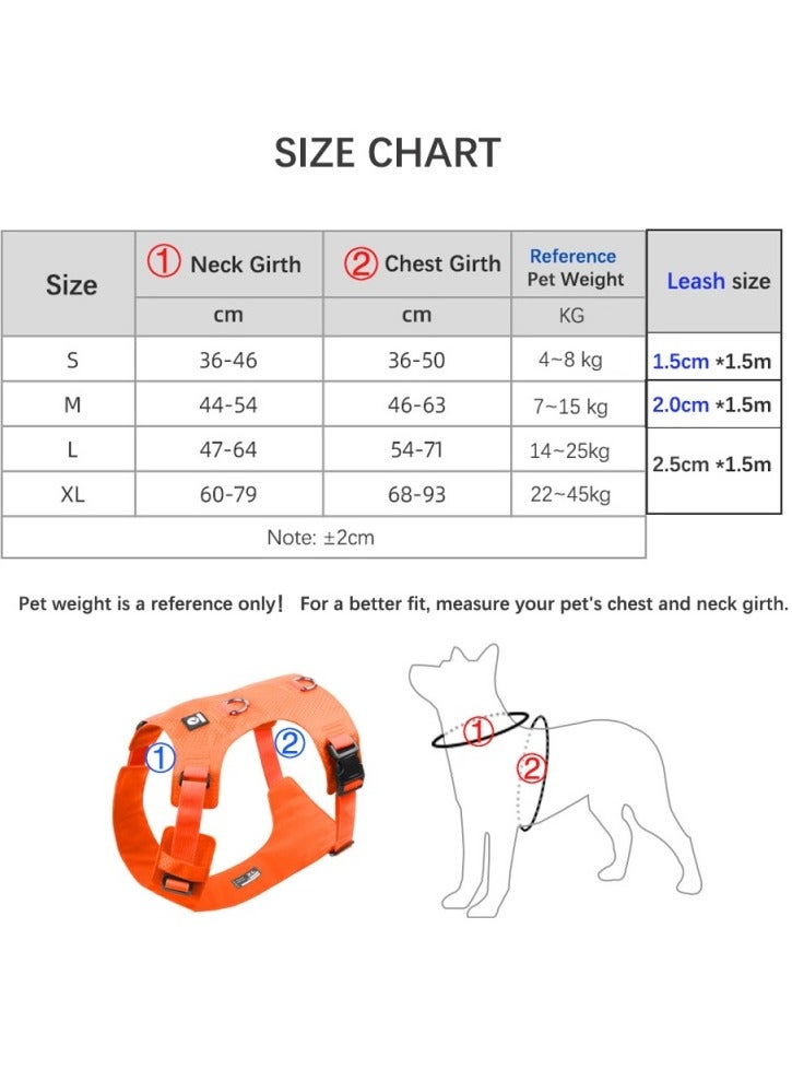 Generic Lightweight Dog Harness and Leash Set, Air type for Medium to Large Dogs,Breathable, 1.5m Reflective Nylon Leash with Soft Handle - Image 4