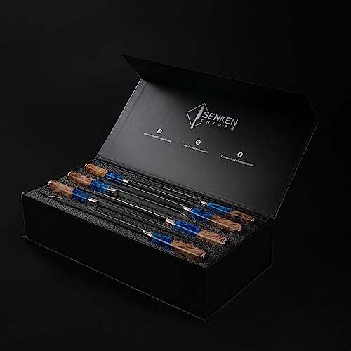 Senken Knives SENKEN 7-Piece Damascus Kitchen Knife Set - Tsunami Collection - 67-Layer Japanese VG10 Steel - Chef's Knife, Cleaver, Santoku, Bread, Boning, & More - Image 3