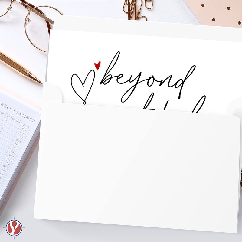 S Superfine Printing Beyond Grateful â€“ Thank You So Very Much! w/Small Red Heart â€“ Elegant Greeting Cards for Wedding, Christmas, Valentineâ€™s, Bridal Shower, Anniversary â€“ Blank Inside | 4.25 x 5.5â€ | 10 per Pack - Image 5