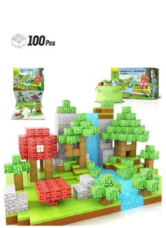 KASTWAVE 100PCS Magnetic Blocks-Build Mine Magnet World Set, Magnetic Blocks Building Toys,  Magnetic Tiles Building Blocks Toddler Toys, STEM Sensory Outdoor Toys, Magnet Toys for Boys & Girls Ages 5-7  - Image 1