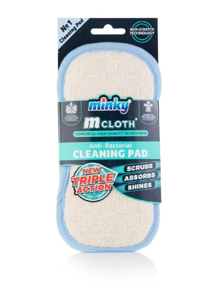 minky M Triple Action Antibacterial Cleaning Pad Blue  - Image 1