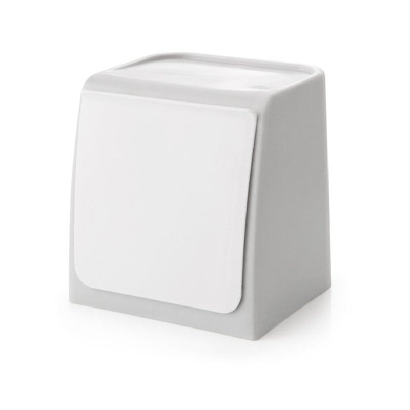 Wall Mounted Trash Box: Grey PP Material, Nail-free Adhesive Installation - Space-saving Design, Automatic Rebound Lid for Kitchen, Bathroom, Bedroom, Office Use - Image 1