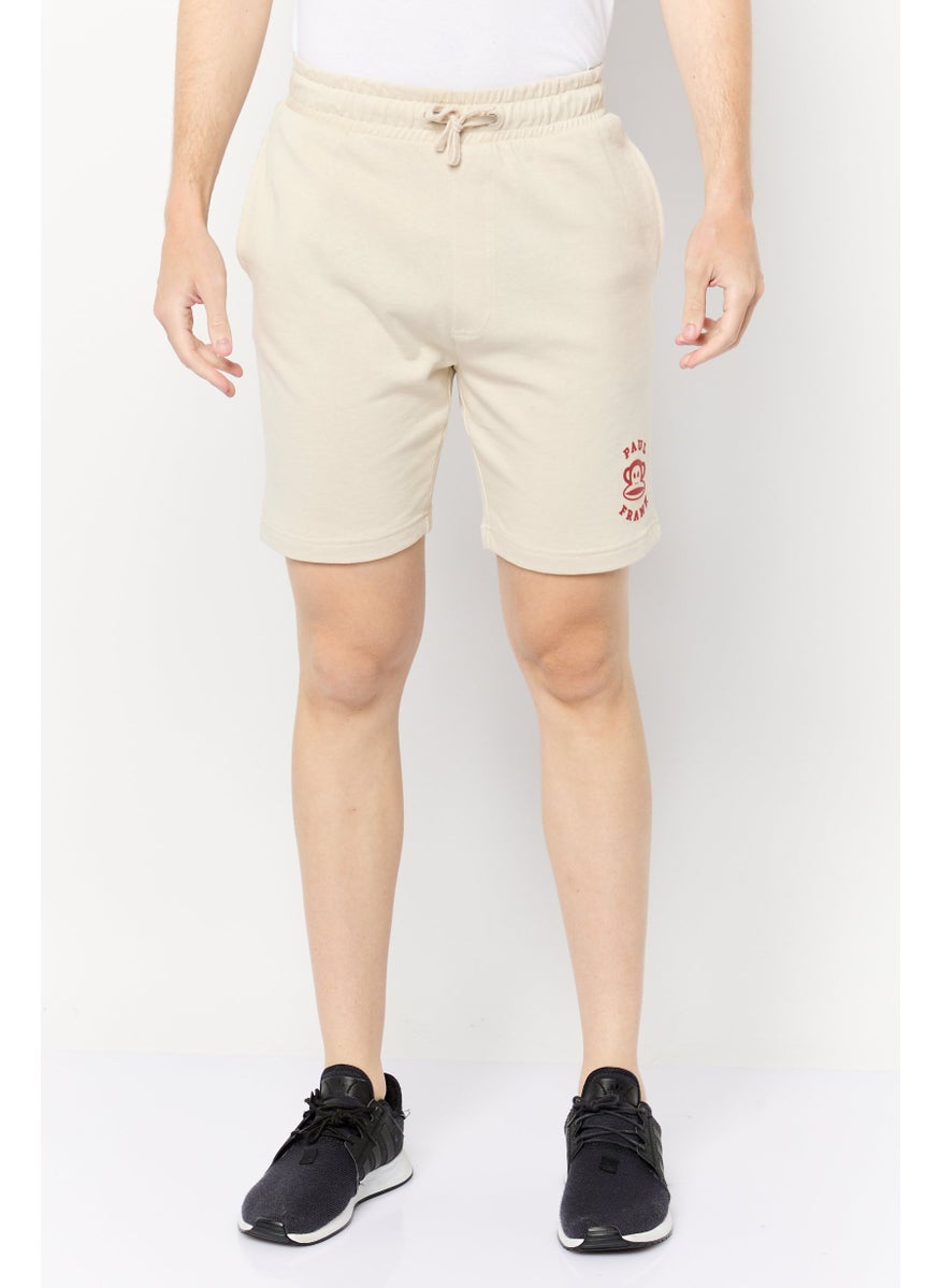 Paul Frank Men Graphic Print Basic Shorts, Beige  - Image 1