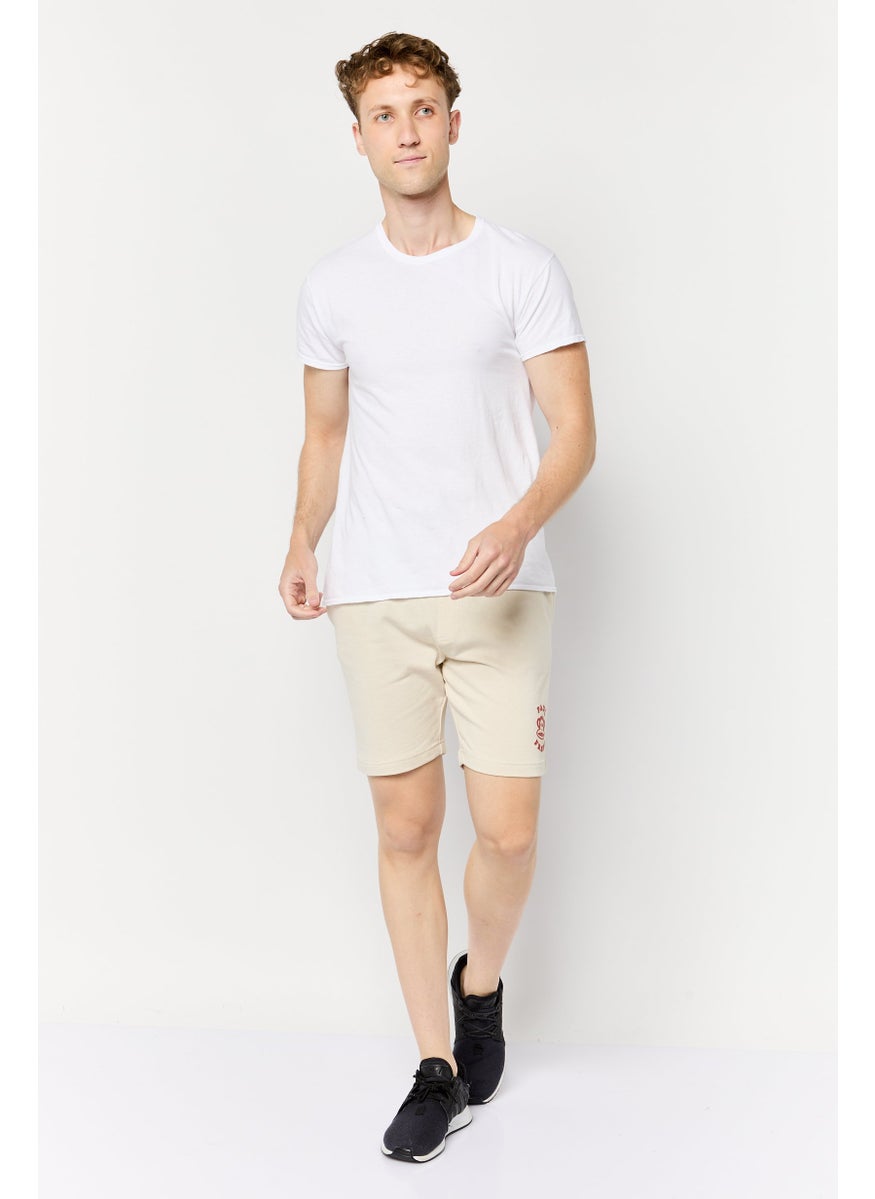 Paul Frank Men Graphic Print Basic Shorts, Beige  - Image 4