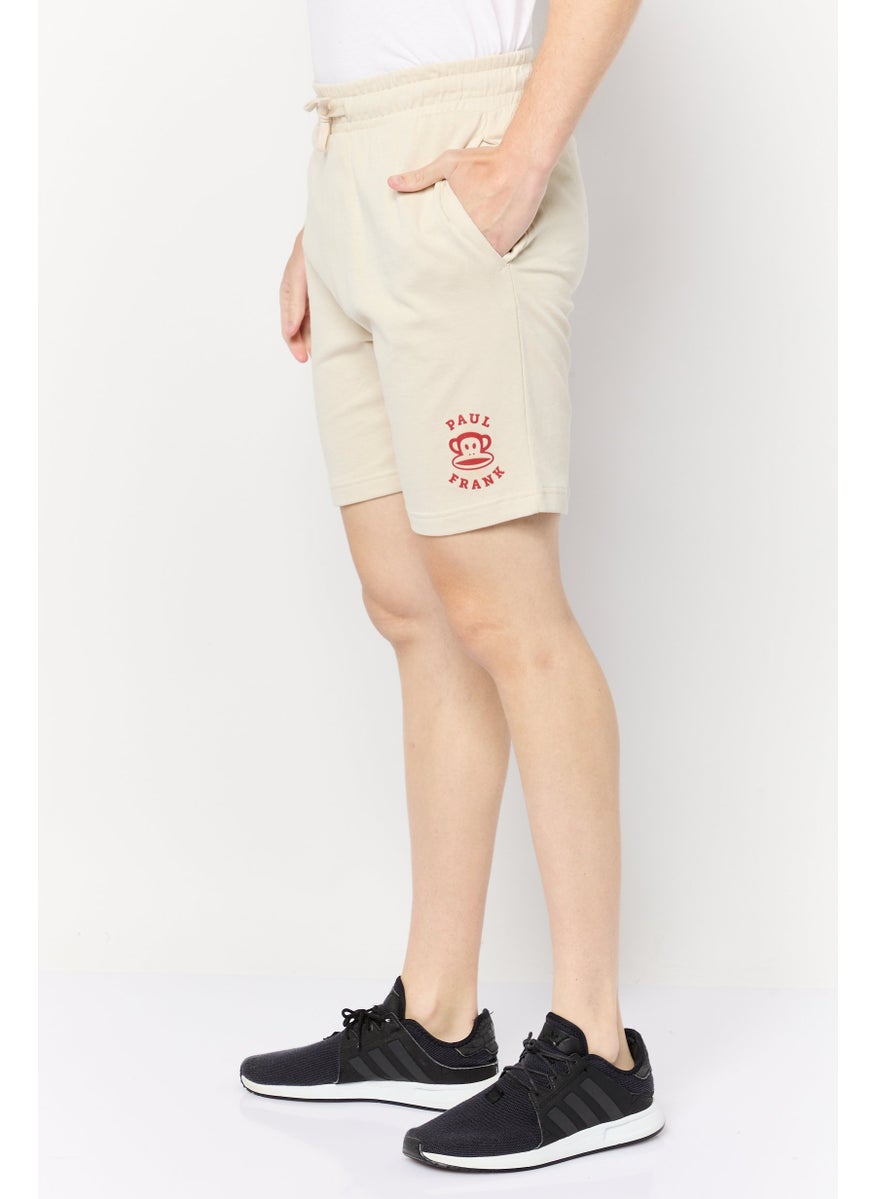 Paul Frank Men Graphic Print Basic Shorts, Beige  - Image 3