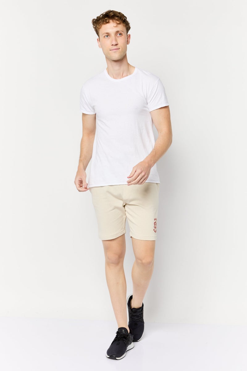Paul Frank Men Graphic Print Basic Shorts, Beige - Image 4