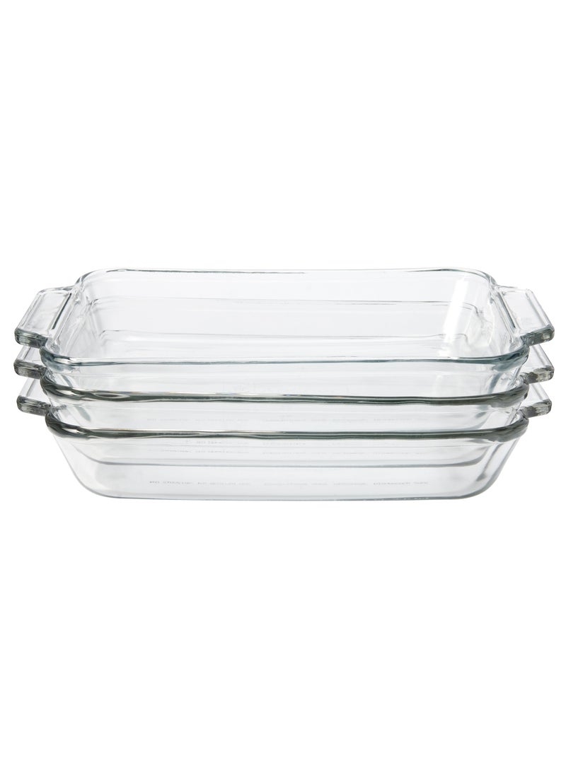 Anchor Hocking Anchor Hocking 2Quart Oven Basics Glass Sculpted Baking Dish Set of 3 