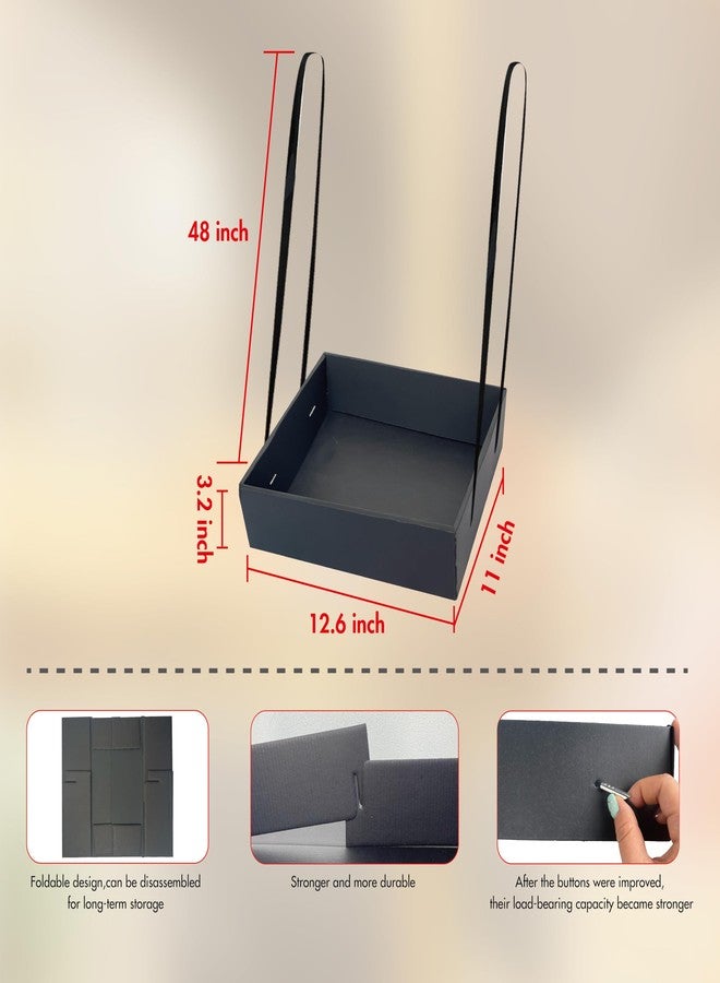 Tumahe 2 Pcs Wearable Usherette Trays, 20's Theme Costume Accessory, Hands-Free Movie Snack & Halloween Popcorn Trays, Collapsible Hawker Tray for Stadium & Parties, 12.6 x 11 x 3.2 in, Black - Image 2