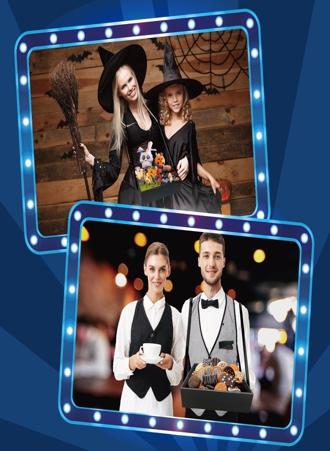 Tumahe 2 Pcs Wearable Usherette Trays, 20's Theme Costume Accessory, Hands-Free Movie Snack & Halloween Popcorn Trays, Collapsible Hawker Tray for Stadium & Parties, 12.6 x 11 x 3.2 in, Black - Image 5