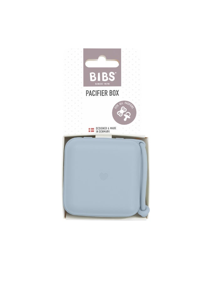 BIBS BIBS Pacifier Box with Elastic Band Sterilizer Box for Pacifiers. 100% BPA Free Material Baby Blue - Image 1