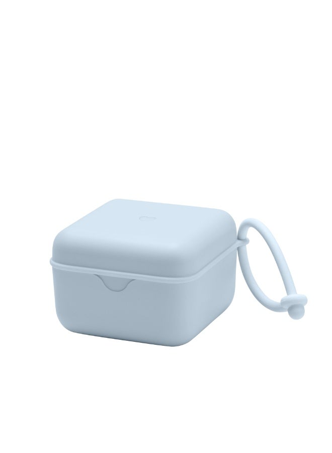 BIBS BIBS Pacifier Box with Elastic Band Sterilizer Box for Pacifiers. 100% BPA Free Material Baby Blue - Image 2