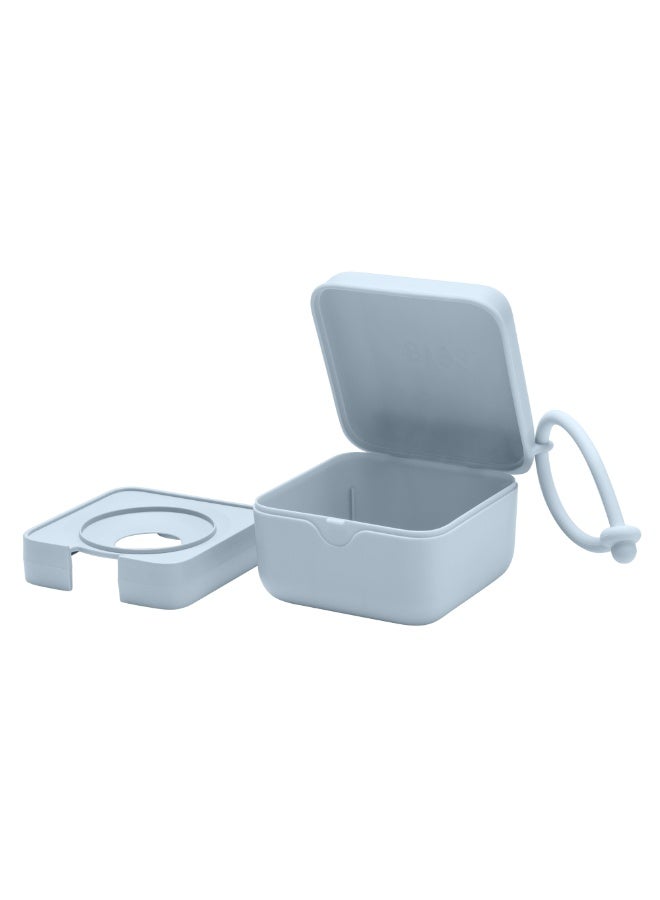 BIBS BIBS Pacifier Box with Elastic Band Sterilizer Box for Pacifiers. 100% BPA Free Material Baby Blue - Image 4