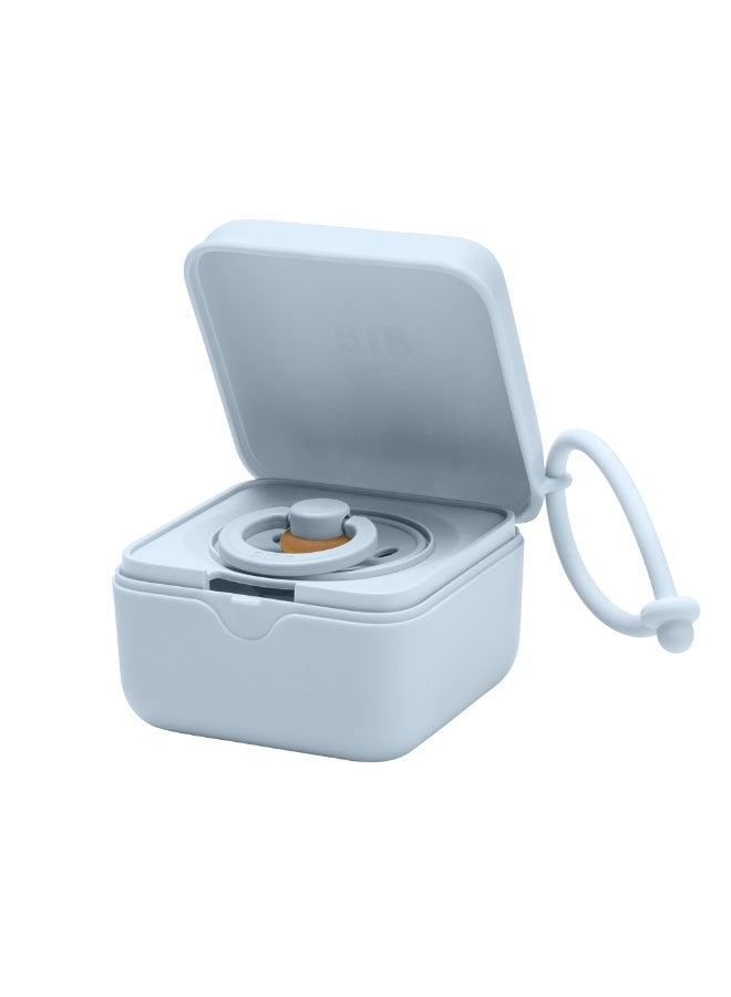 BIBS BIBS Pacifier Box with Elastic Band Sterilizer Box for Pacifiers. 100% BPA Free Material Baby Blue - Image 3