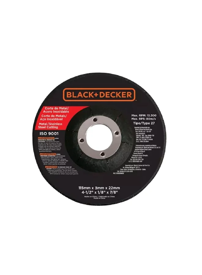 BLACK+DECKER 820W Corded Electric Angle Grinder Black and Orange 115mm 11.5 x 13 x 31 cm G720P-B5
