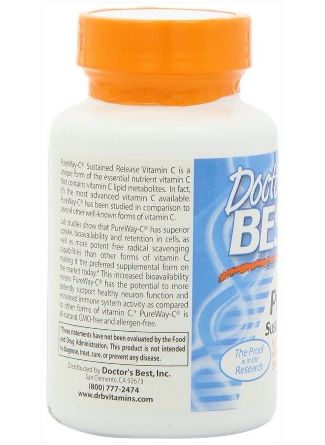 Doctor's BEST Doctors Best High Absorption Vitamin C with PureWay-C, Sustained Release for All Day Immune Support, Non-GMO, Gluten Free, Soy Free, Vegan 60 Tablets  - Image 3