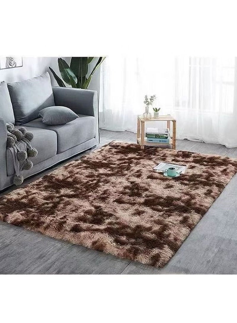 Comfy Soft Faux Fur Area Rug Brown 160x210 cm