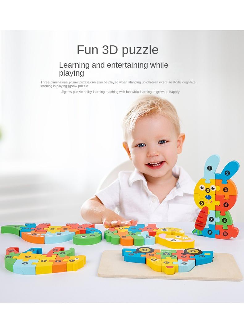 Y&D Wooden Children's Shape Cognitive Matching Three-dimensional Puzzle Building Blocks - Image 4
