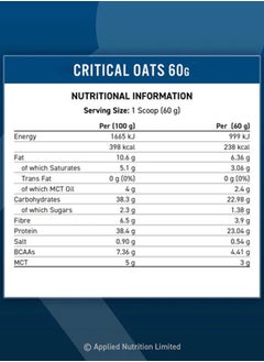 Applied Nutrition Critical Oats - Chocolate - (600g)  - Image 2