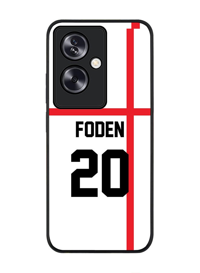 Stylizedd Rugged Black Edge Case for Oppo A79 5G, Slim fit Flexible Case Cover - Football Team - England, Player Name - Foden - Image 1