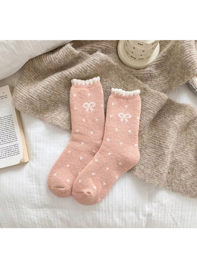 Set of 4 Pairs of Women's Full-Padded Long Cotton Socks - Image 5