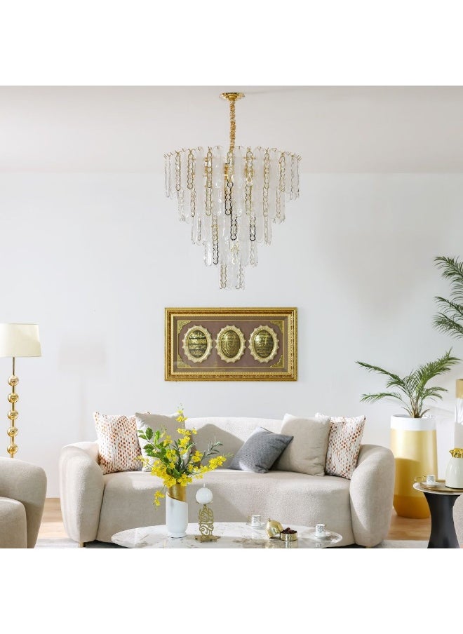 DANUBE HOME Danube Home Madrid Crystal Chandelier For Living Room| 26-Lights Indoor Lighting Fixture With E14 Socket| Metal Frame With Gold Finish| Hanging Lights|Pandent Light| L100xW100xH88cm (1 Year Warranty)  - Image 5