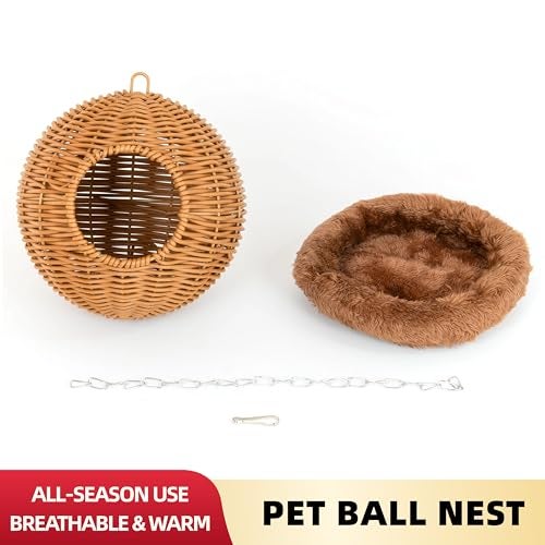 NEOUZA Sugar Glider Pouch Pet Glider Cage Sleep Bag for Small Animals Squirrels Marmosets Rats Hamsters Metal Frame PP Rattan Durable Water Resistant Non Toxic Safe Material - Image 3