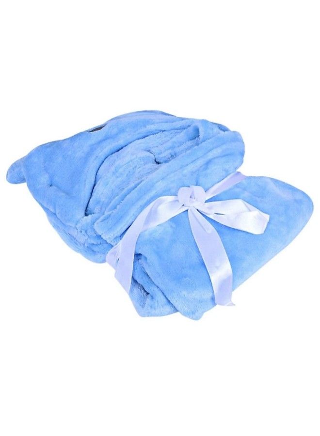 Brandonn All Season Supersoft Hooded Blue Dog And Royal Dotted Printed Baby Blanket And Bath Towel Pack Of 2 - Image 4