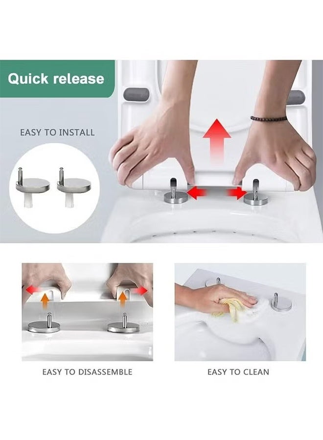 HY 2 Pcs Universal Toilet Seat Bolts and Screws, Quick Release Top Hinge Fixings, Easy to Install- Toilet Seat Replacement Parts Kit, Toilet Seat Bolts, Large Toilet Cover Parts, Buckle - Image 2