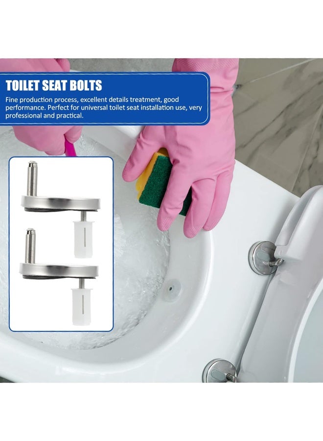 HY 2 Pcs Universal Toilet Seat Bolts and Screws, Quick Release Top Hinge Fixings, Easy to Install- Toilet Seat Replacement Parts Kit, Toilet Seat Bolts, Large Toilet Cover Parts, Buckle - Image 5