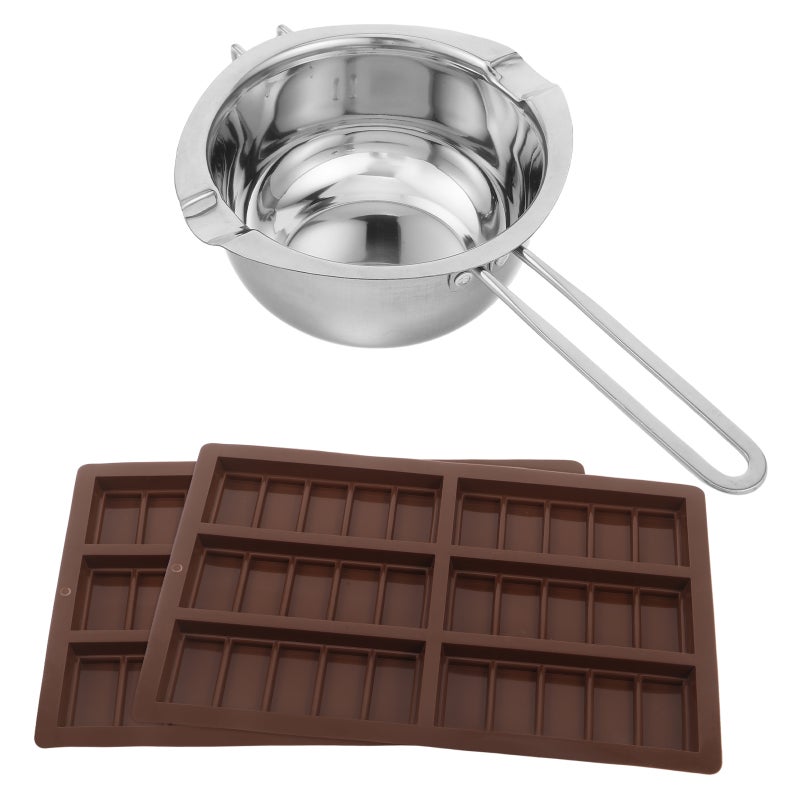 1 Set Double Boiler Chocolate Melting Pot - 1200ml Stainless Steel Chocolate Melter Pot for Stove Top - Candy Melting Kit with Molds - Image 5