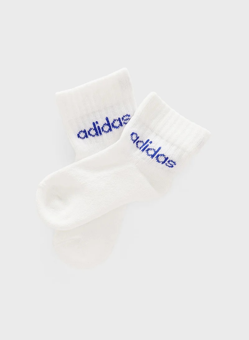 Adidas Kids 5 Pack Linear Ankle Socks