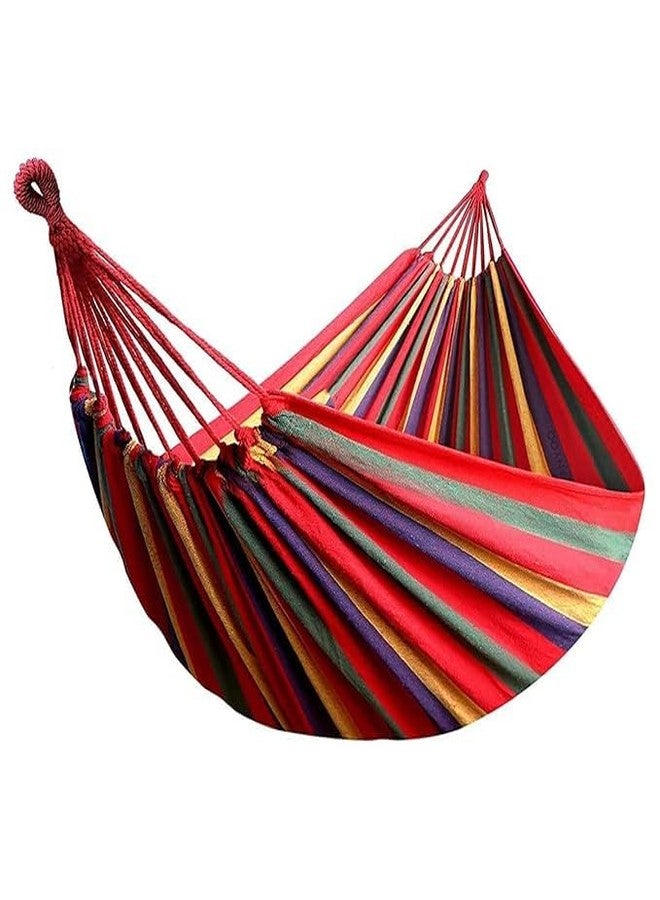 DIPDEYCamping Hammock Swing Cotton Fabric Portable Travel Tree Hanging Bed Indoor Outdoor Garden Beach Sleeping Jhula for Baby Adults Men & Women, Multicolour - Image 1
