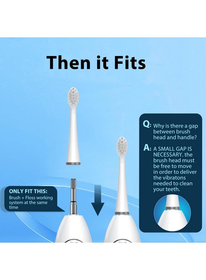 ZoCCee Replacement Brush Heads For Waterpick Sonic Fusion 2.0 Flossing Toothbrush With Cover, Compact, 3 Count White, Hard Bristles  - Image 5