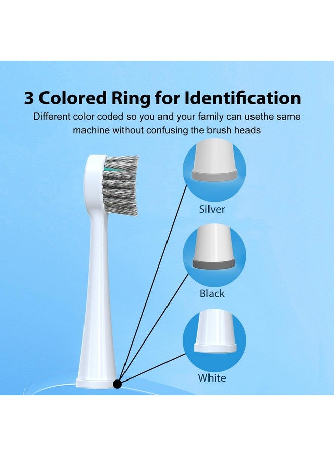 ZoCCee Replacement Brush Heads For Waterpick Sonic Fusion 2.0 Flossing Toothbrush With Cover, Compact, 3 Count White, Hard Bristles  - Image 4