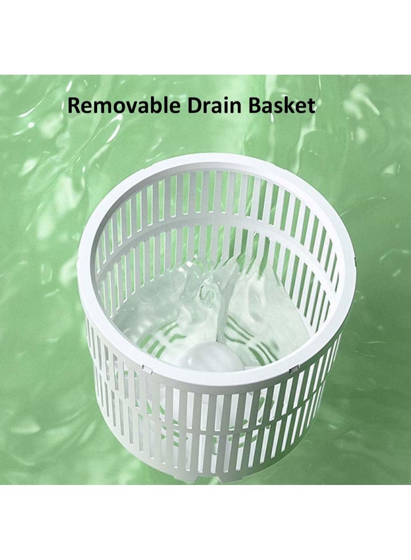 Bolivia's Portable Washing Machine,Mini Semi-automatic Laundry Washer with Dehydration Mode, Single Tub Washing Machine with Timer Control and Drain Hose(Color:White) - Image 4