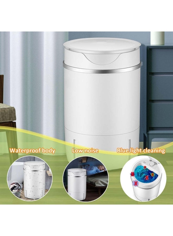 Bolivia's Portable Washing Machine,Mini Semi-automatic Laundry Washer with Dehydration Mode, Single Tub Washing Machine with Timer Control and Drain Hose(Color:White) - Image 2