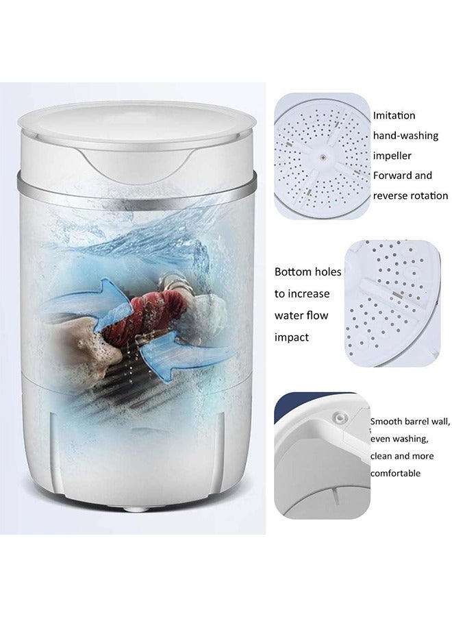 Bolivia's Portable Washing Machine,Mini Semi-automatic Laundry Washer with Dehydration Mode, Single Tub Washing Machine with Timer Control and Drain Hose(Color:White) - Image 3
