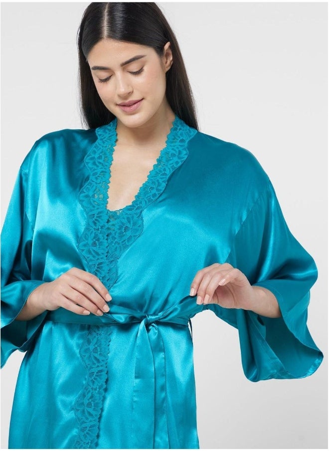 La Senza Lace Detail Robe  - Image 3