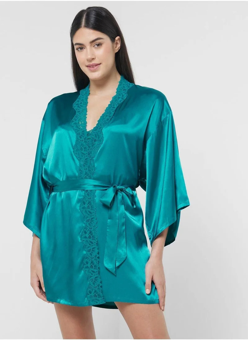 لا سينزا Lace Detail Robe