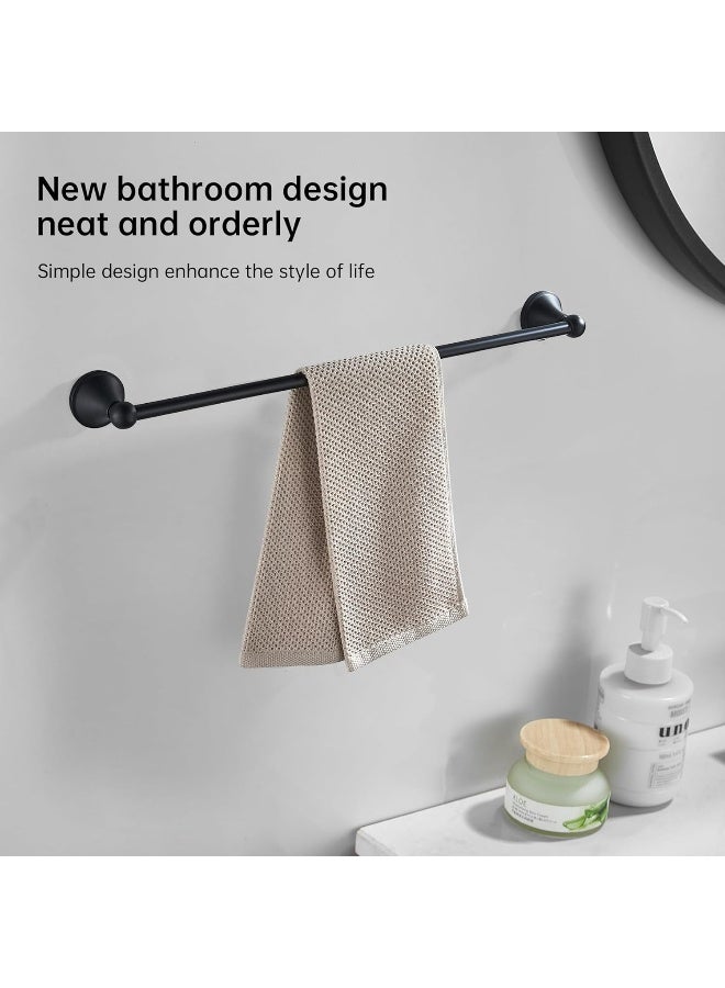BRIMIX Bath Towel Rack Wall Mounted Towel Bar Bathroom Hardware Accessories Towel Holder (Black) - Image 5