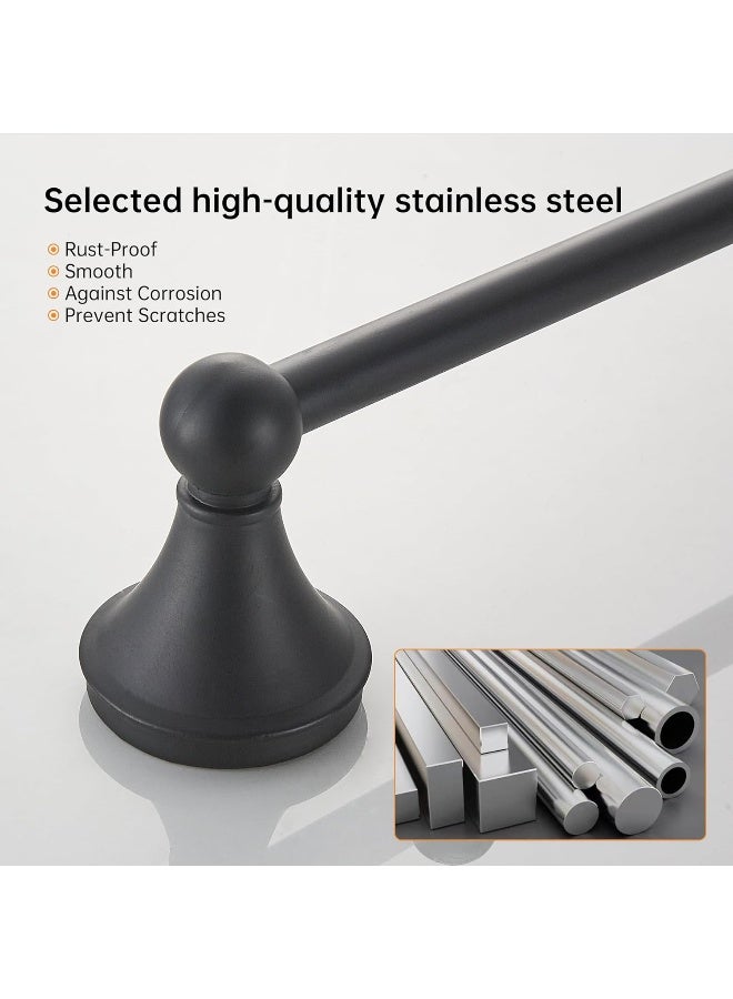 BRIMIX Bath Towel Rack Wall Mounted Towel Bar Bathroom Hardware Accessories Towel Holder (Black) - Image 2